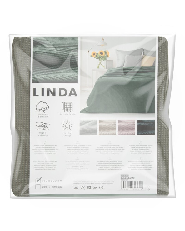 Koc bawełna 150x200 Linda zielony Eurofirany