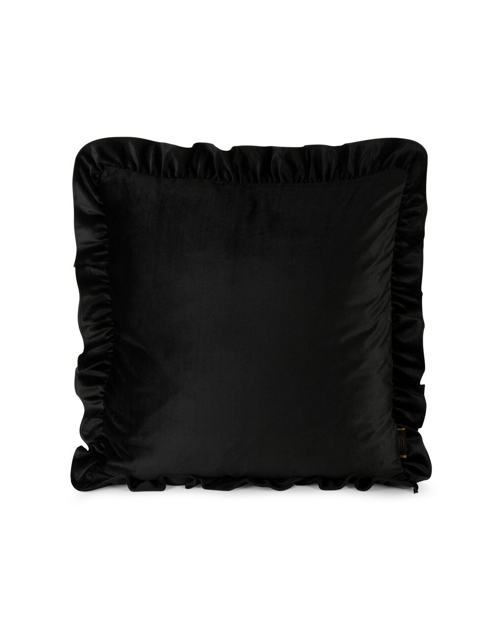 Poszewka velvet z falbaną 45x45 Brenda czarna Eurofirany