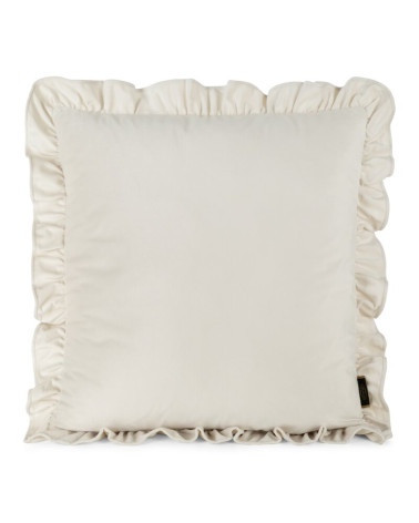 Poszewka velvet z falbaną 45x45 Brenda kremowa Eurofirany