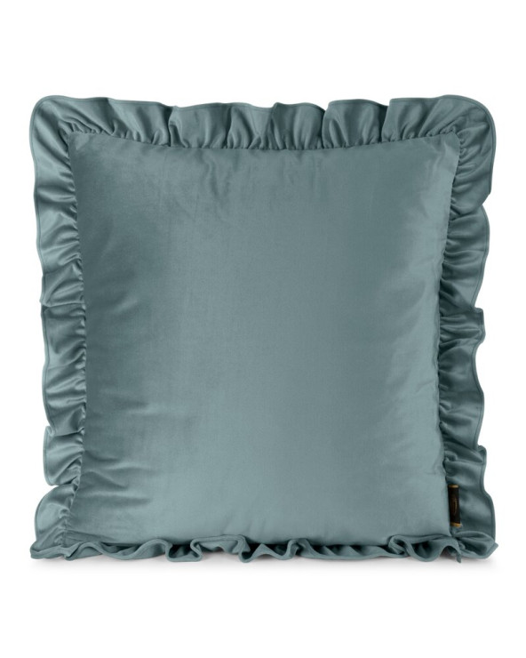 Poszewka velvet z falbaną 45x45 Brenda niebieska Eurofirany