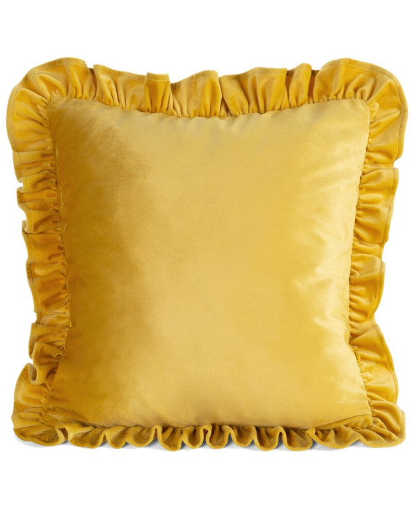Poszewka velvet z falbaną 45x45 Brenda 1 musztardowa Eurofirany