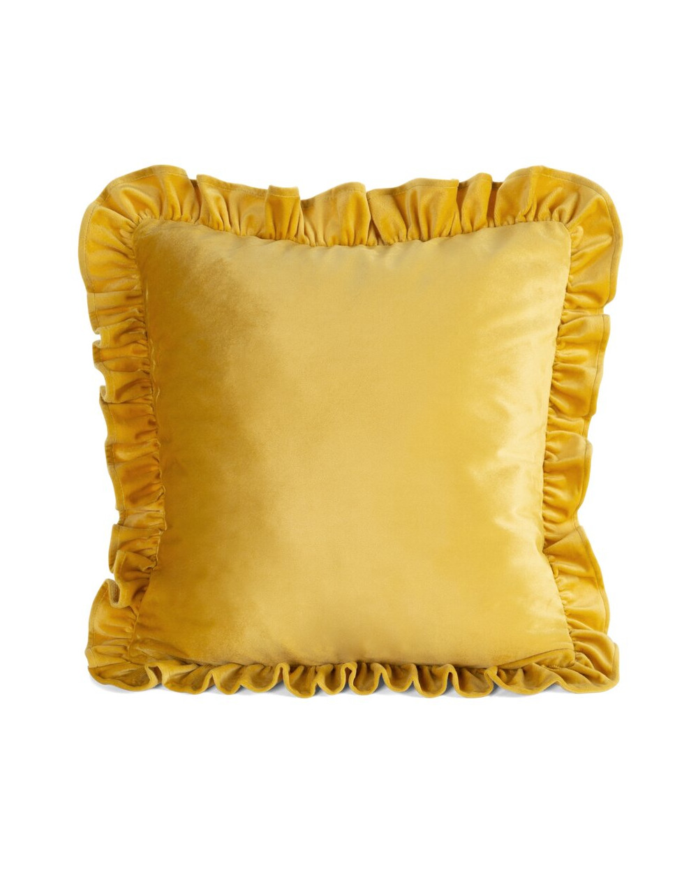 Poszewka velvet z falbaną 45x45 Brenda 1 musztardowa Eurofirany