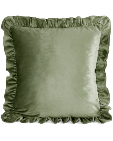 Poszewka velvet z falbaną 45x45 Brenda 1 musztardowa Eurofirany