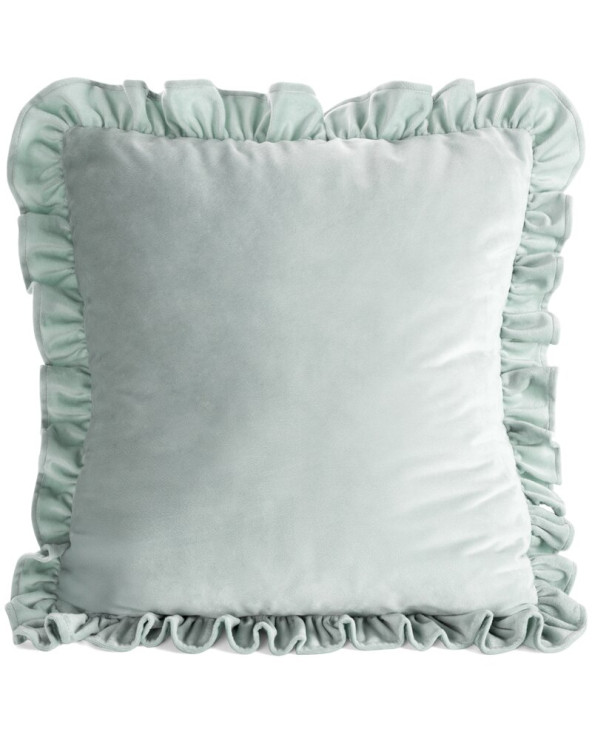 Poszewka velvet z falbaną 45x45 Brenda 1 szałwiowa Eurofirany