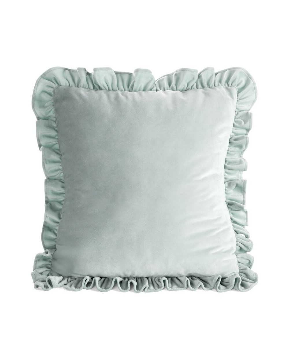Poszewka velvet z falbaną 45x45 Brenda 1 szałwiowa Eurofirany