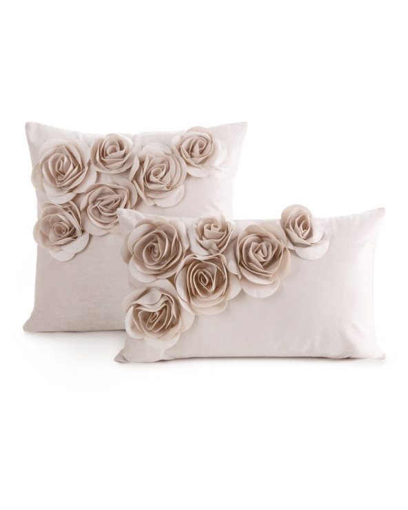 Poszewka velvet 30x50 Flores 1 pudrowa Eurofirany