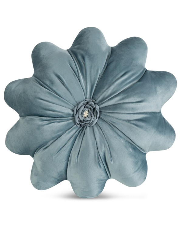 Poduszka dekoracyja okrągła velvet 40cm Flores niebieska Eurofirany