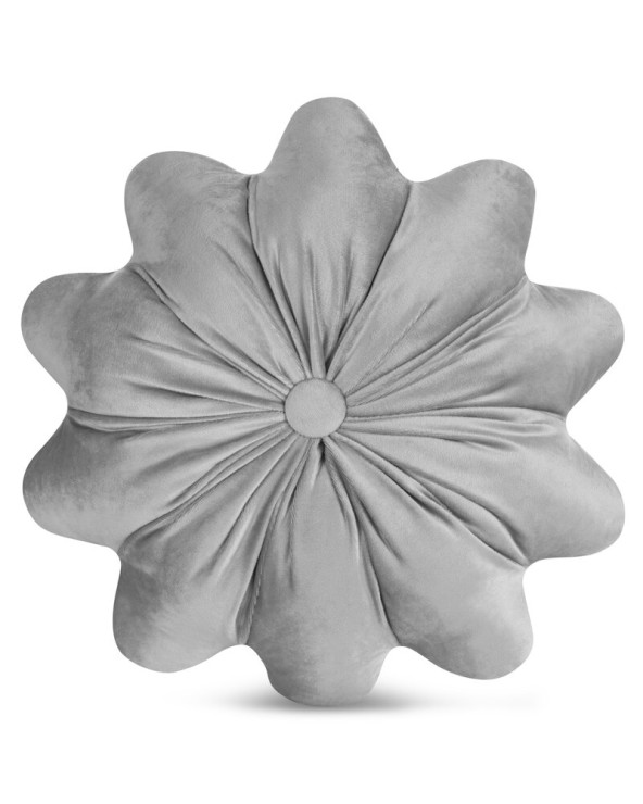 Poduszka dekoracyja okrągła velvet 40cm Flores srebrna Eurofirany
