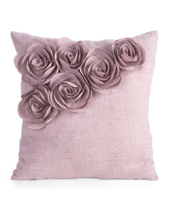 Poszewka velvet 45x45 Flores 7 różowa Eurofirany
