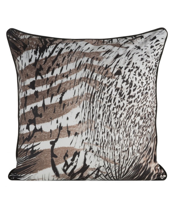 Poszewka velvet 60x60 Eva 21A brązowa/czarna Eurofirany