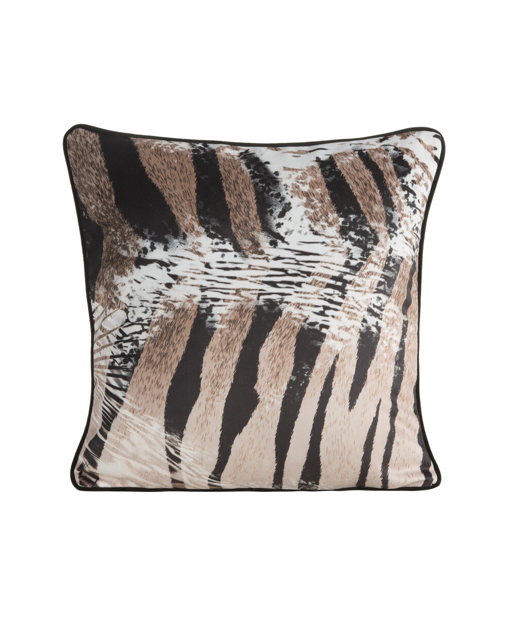 Poszewka velvet 45x45 Eva 21B brązowa/czarna Eurofirany