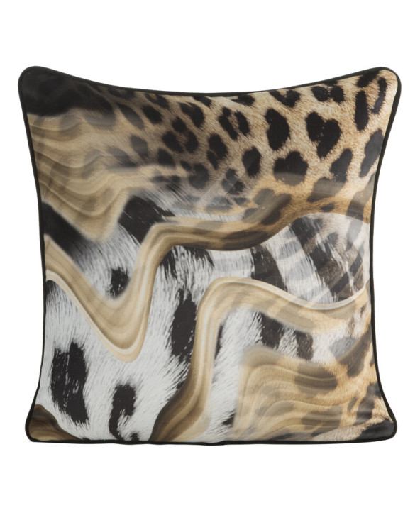 Poszewka velvet 45x45 Eva 22B czarna/beżowa Eurofirany