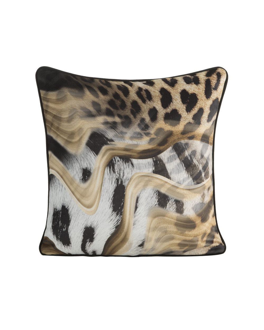 Poszewka velvet 45x45 Eva 22B czarna/beżowa Eurofirany