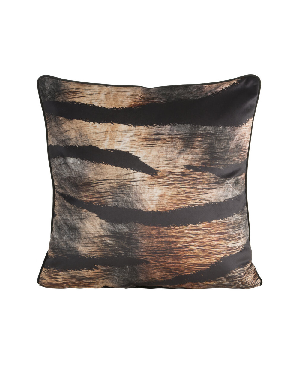 Poszewka velvet 60x60 Ming16A brązowa/czarna Eurofirany
