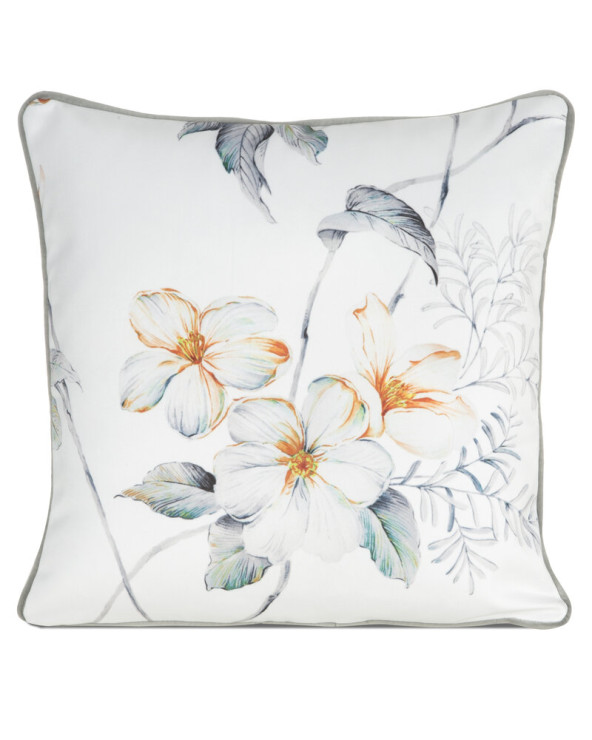 Poszewka velvet 45x45 Amelia biała/pomarańczowa Eurofirany
