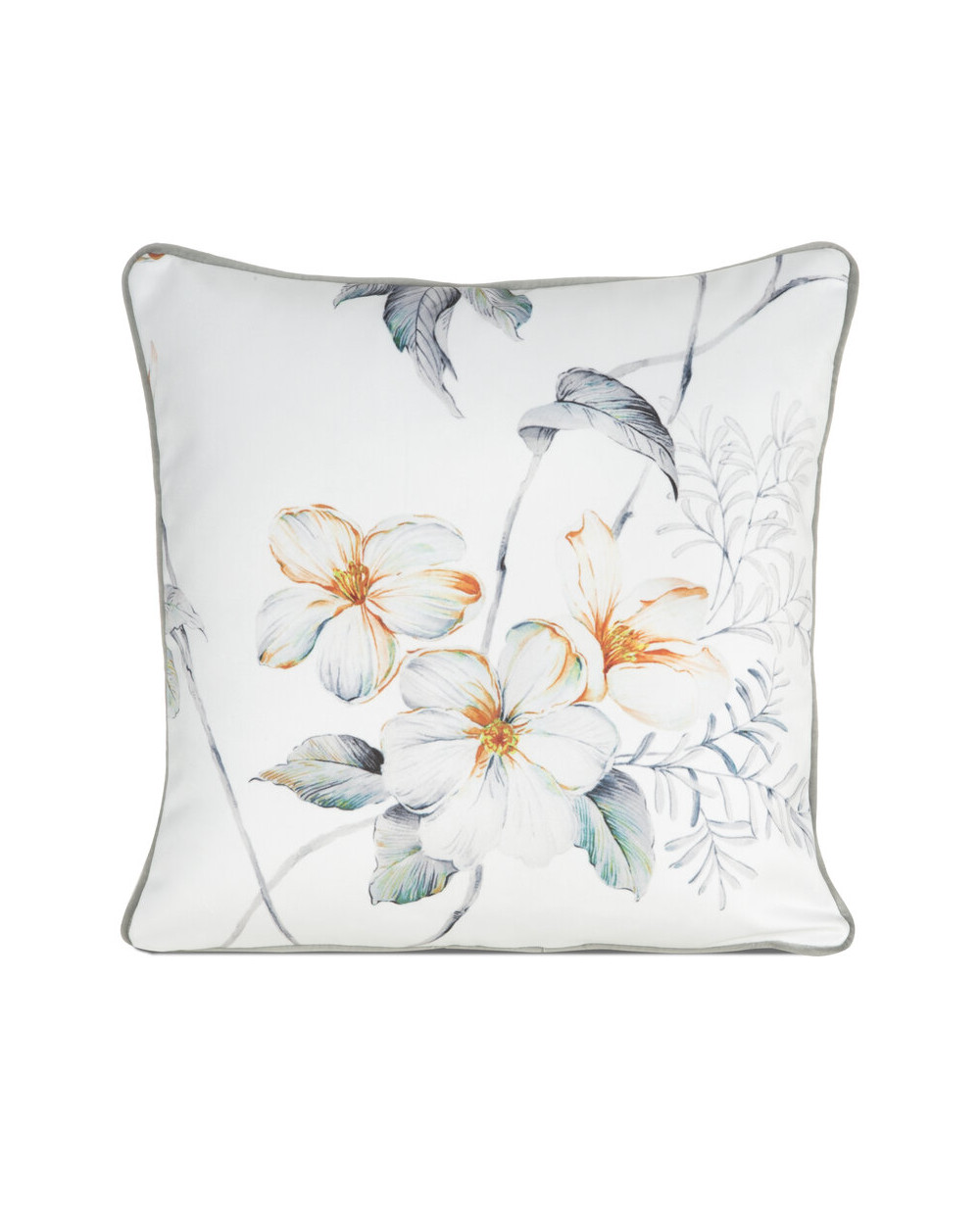 Poszewka velvet 45x45 Amelia biała/pomarańczowa Eurofirany