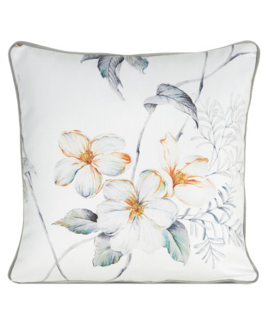 Poszewka velvet 45x45 Amelia biała/pomarańczowa Eurofirany