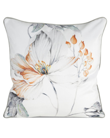 Poszewka velvet 60x60 Amelia biała/pomarańczowa Eurofirany