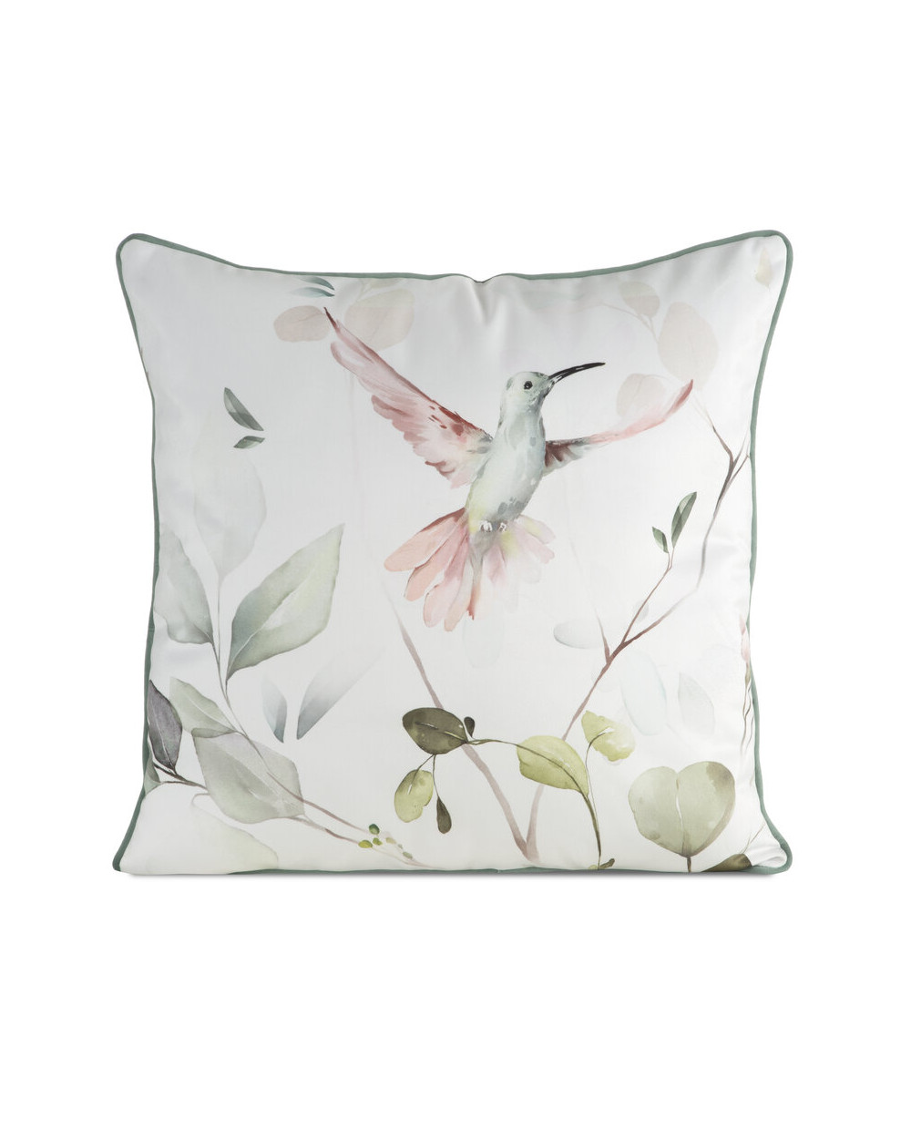 Poszewka velvet 60x60 Inez biała/zielona Eurofirany