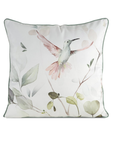 Poszewka velvet 60x60 Inez biała/zielona Eurofirany