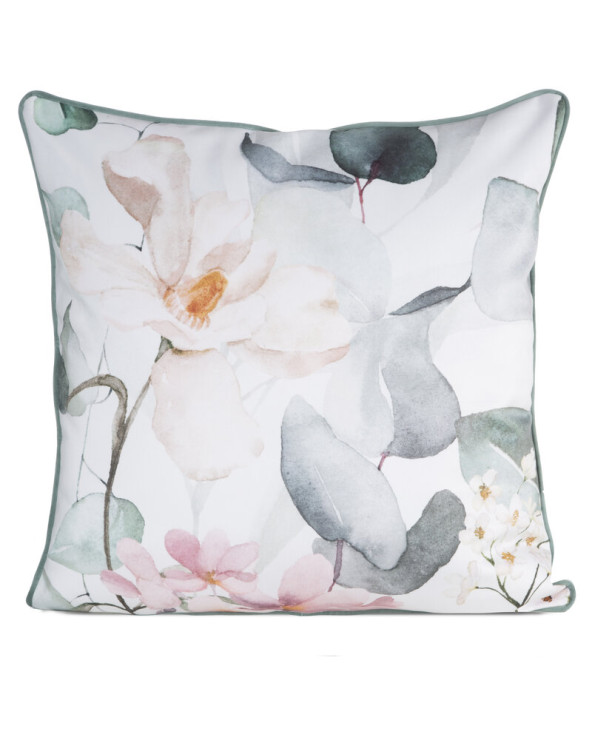 Poszewka velvet 60x60 Juliet biała/zielona Eurofirany 