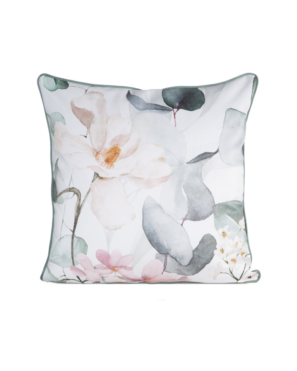 Poszewka velvet 60x60 Juliet biała/zielona Eurofirany 