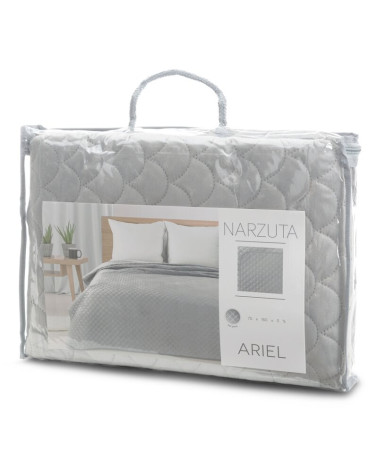 Narzuta velvet 170x210 Ariel srebrna Eurofirany