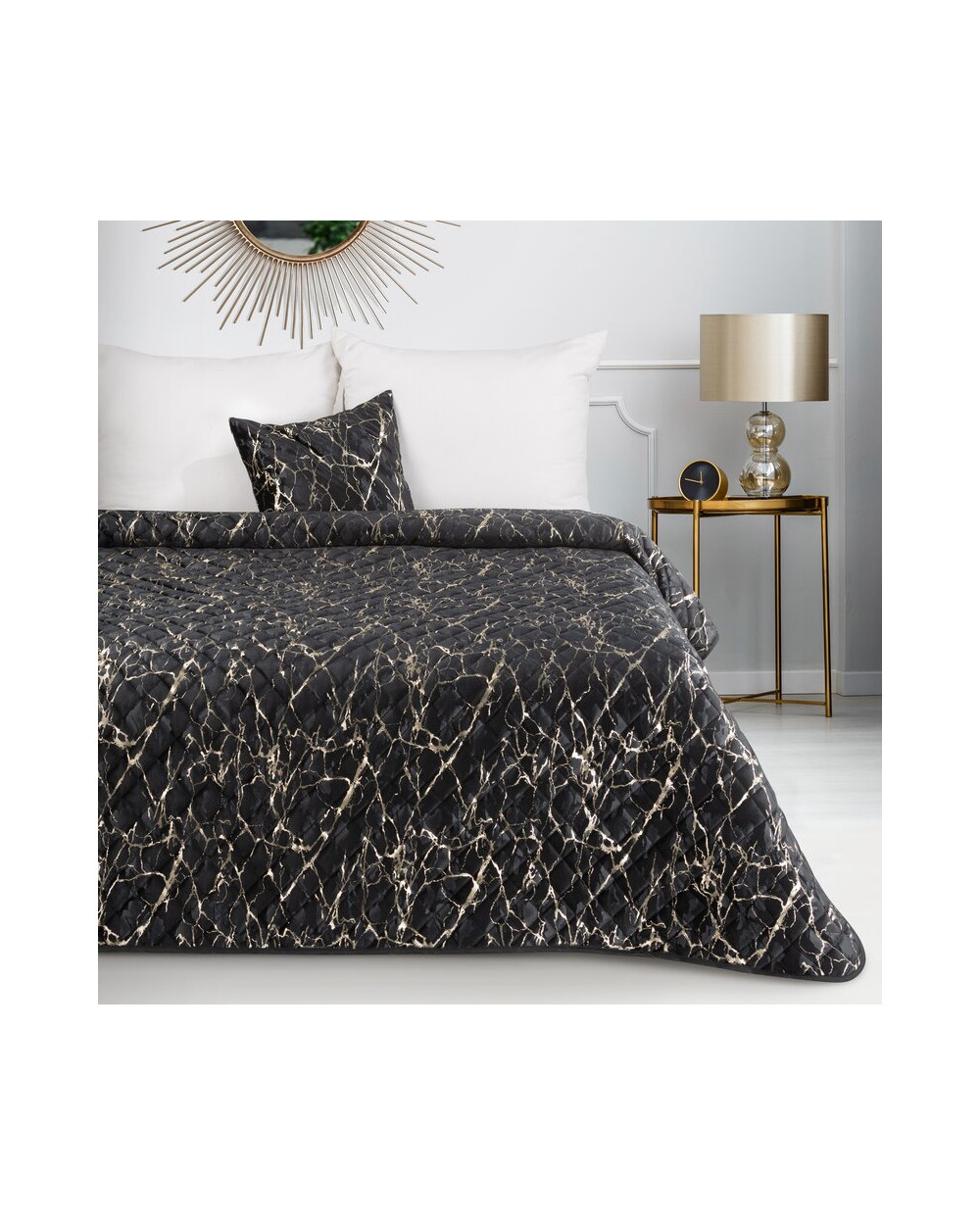 Narzuta velvet 170x210 Blink czarna Eurofirany
