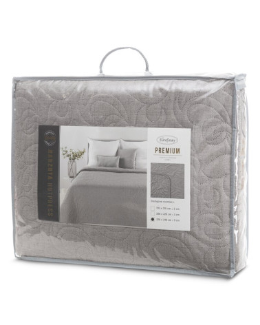 Narzuta mikrofibra 170x210 Len 4 popielata Eurofirany