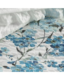 Narzuta mikrofibra 170x210 Noa biał/niebieska Eurofirany