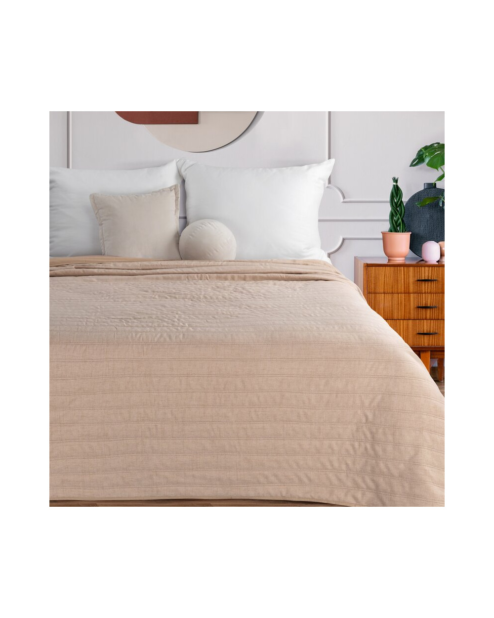 Narzuta mikrofibra 170x210 Selen morelowa Eurofirany