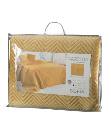Narzuta velvet 220x240 Sofia musztardowa Eurofirany