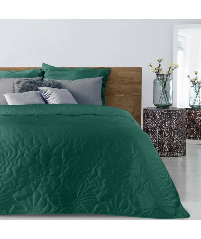 Narzuta velvet Ariel 4 220x240 ciemnozielona Eurofirany Narzuta velvet Ariel 4 220x240 ciemnozielona