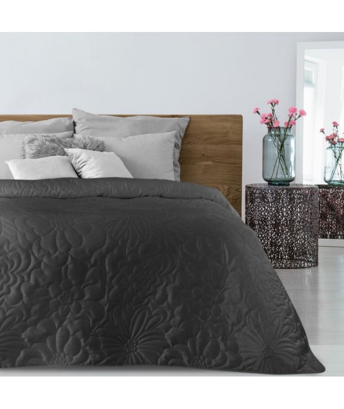 Narzuta velvet Ariel 4 200x220 czarna Eurofirany Narzuta velvet Ariel 4 200x220 czarna