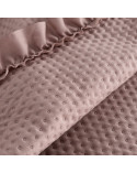 Narzuta mikrofibra 170x210 Falbanka pudrowa Eurofirany