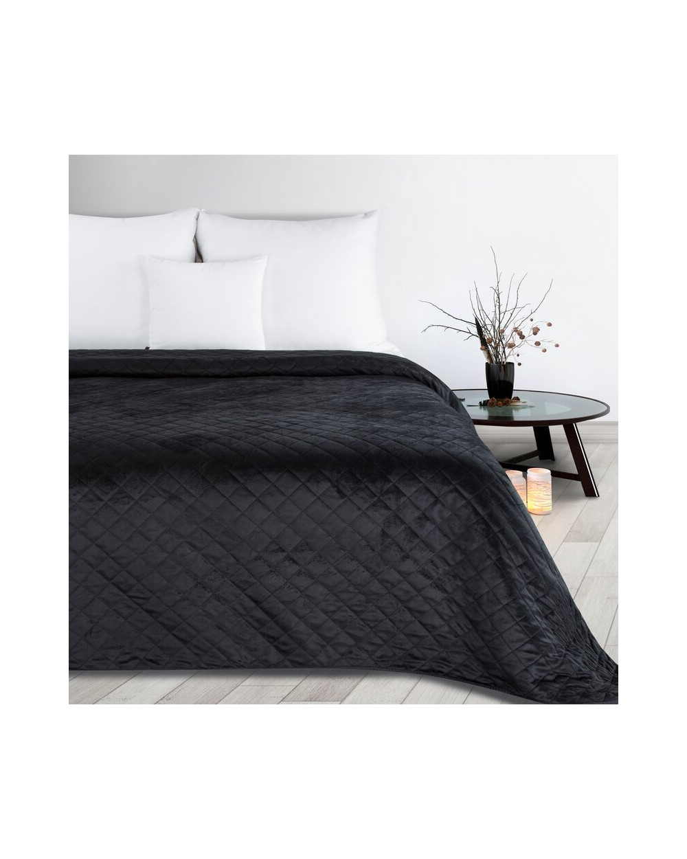 Narzuta velvet 170x210 Luiz 5 czarna Eurofirany