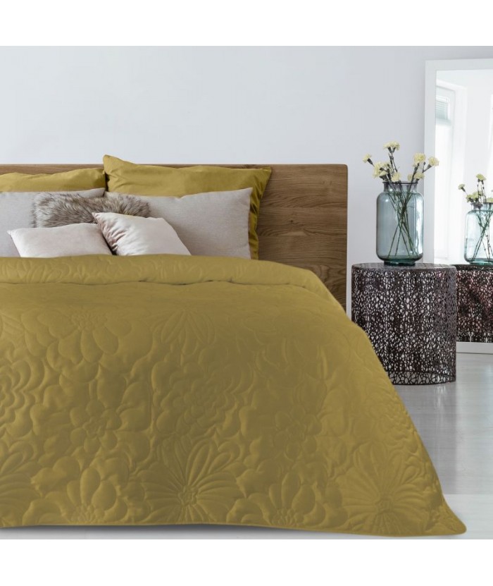 Narzuta velvet Ariel 4 220x240 musztardowa Eurofirany Narzuta velvet Ariel 4 220x240 musztardowa