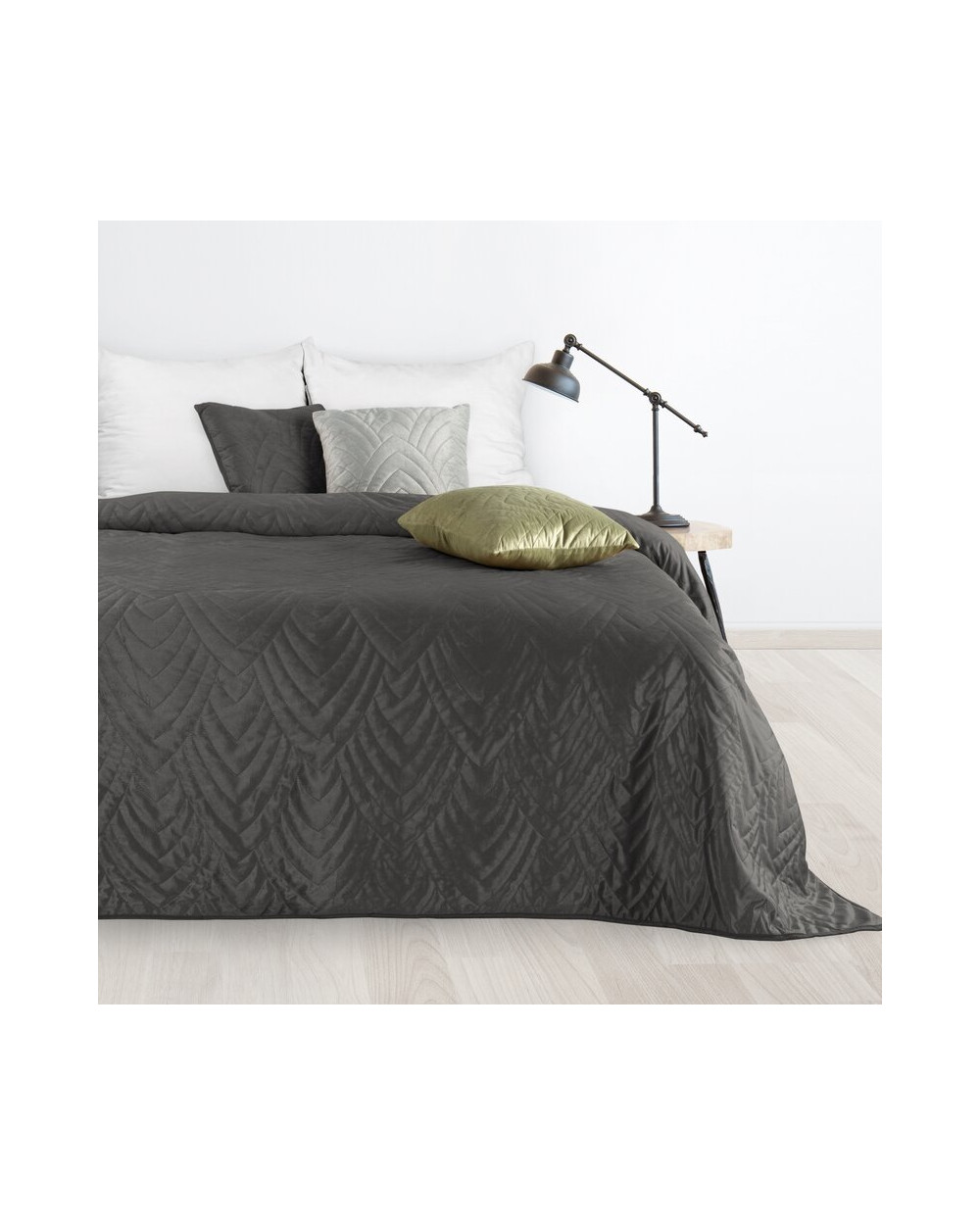 Narzuta velvet 200x220 Luiz 6 grafitowa Eurofirany
