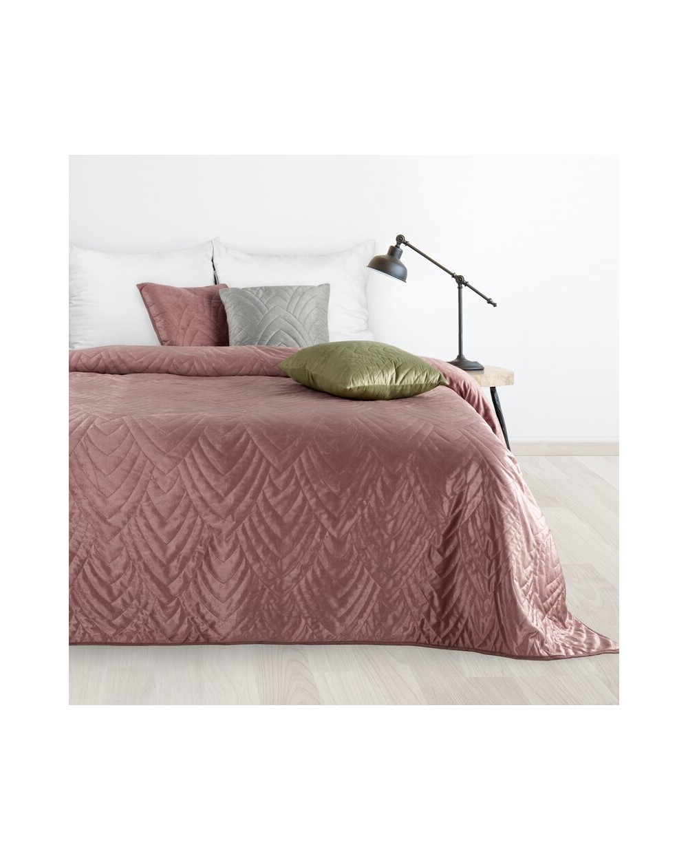 Narzuta velvet 170x210 Luiz 6 różowa Eurofirany