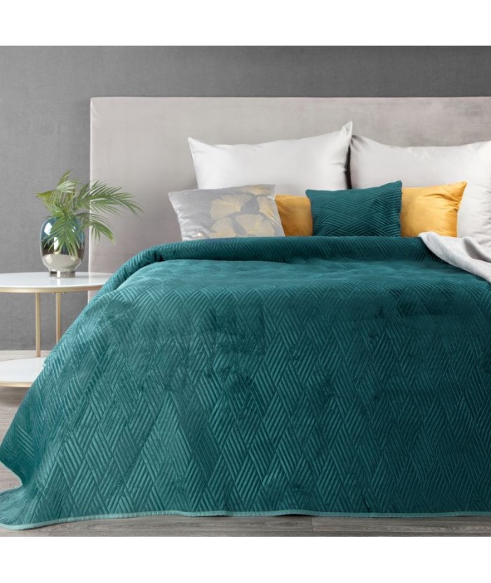 Narzuta velvet Ariel 1 230x260 ciemnoturkusowa Eurofirany Narzuta velvet Ariel 1 230x260 ciemnoturkusowa