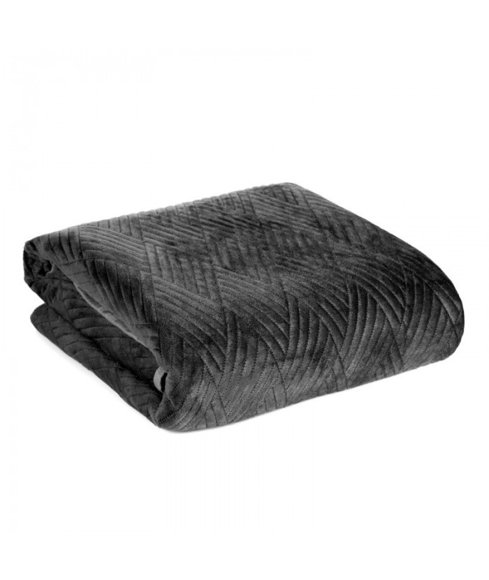 Narzuta velvet Ariel 1 230x260 czarna Eurofirany Narzuta velvet Ariel 1 230x260 czarna