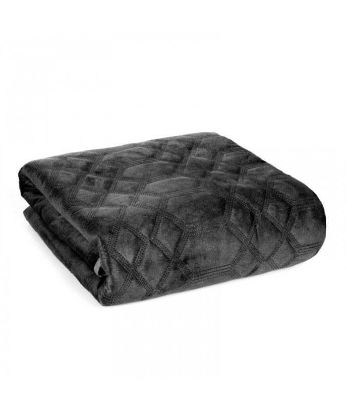 Narzuta velvet Ariel 2 230x260 czarna Eurofirany Narzuta velvet Ariel 2 230x260 czarna