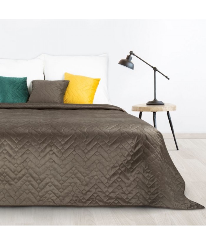 Narzuta velvet Luiz 220x240 brązowa Eurofirany Narzuta velvet Luiz 220x24 brązowa