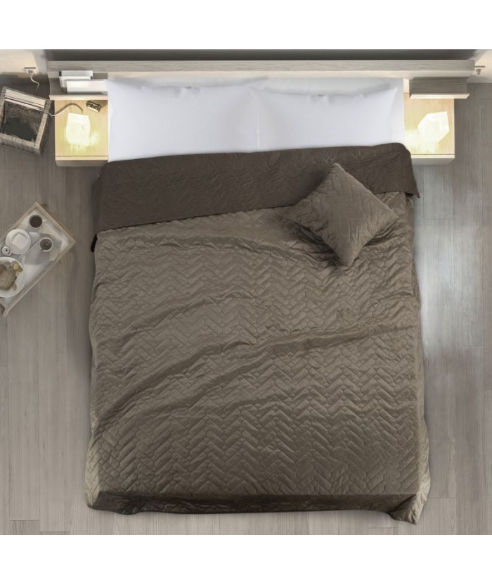 Narzuta velvet Luiz 220x240 brązowa Eurofirany Narzuta velvet Luiz 220x24 brązowa