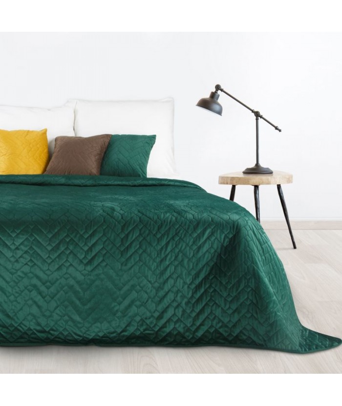 Narzuta velvet Luiz 170x210 ciemnozielona Eurofirany Narzuta velvet Luiz 170x210 ciemnozielona