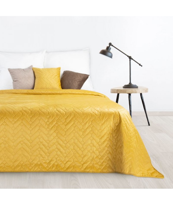 Narzuta velvet Luiz 170x210 musztardowa Eurofirany Narzuta velvet Luiz 170x210 musztardowa