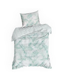 Pościel satyna bawełniana 200x220 + 2x70x80 Raya 3 miętowa Eurofirany