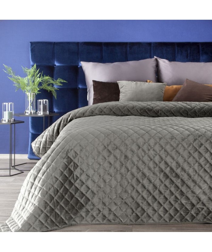 Narzuta velvet Ria 1 170x210 ciemnobeżowa
