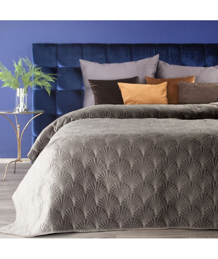 Narzuta velvet Ria 2 220x240 ciemnobeżowa Eurofirany Narzuta velvet Ria 2 220x240 ciemnobeżowa