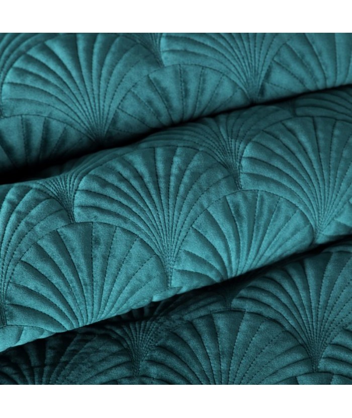 Narzuta velvet Ria 2 170x210 ciemnoturkusowa Eurofirany Narzuta velvet Ria 2 170x210 ciemnoturkusowa